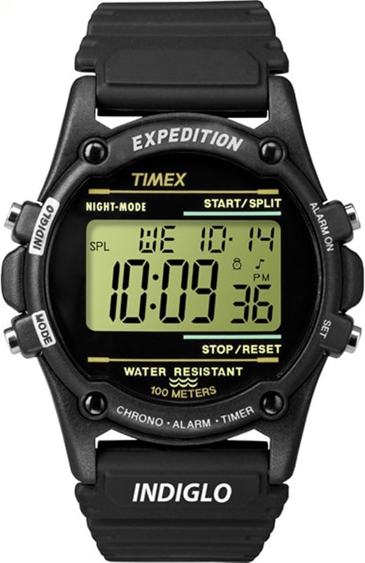 Timex Relógio masculino Expedition Atlantis de 40 mm, Preto, Cronógrafo, digital 