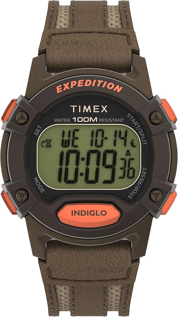 Timex Men's Expedition CAT5 41mm Watch - Green Strap Digital Dial Green Case 